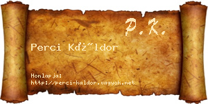 Perci Káldor névjegykártya